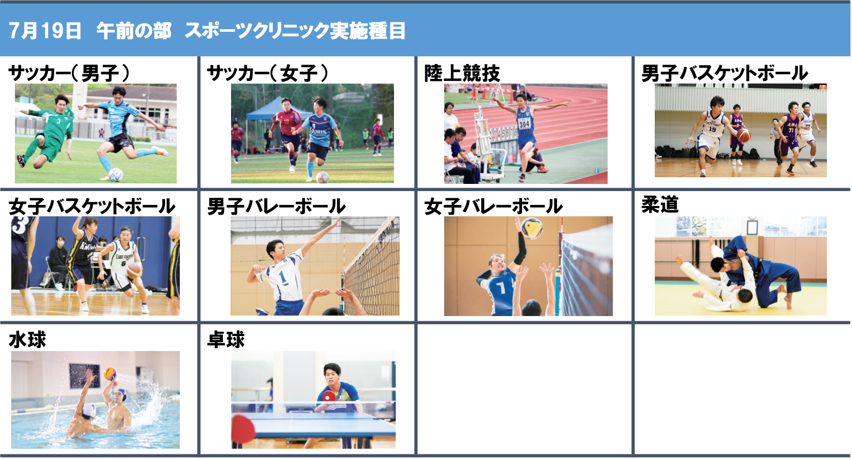 7月19日のオープンキャンパスのプログラムについて 最新情報 びわこ成蹊スポーツ大学入試ナビ